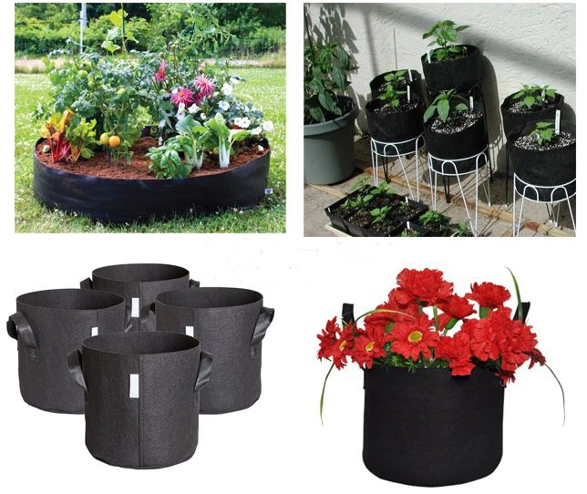 Túi vải trồng cây dạng đứng thoát nước tốt, dùng trồng rau, hoa và cây cảnh ở sân vườn lẫn ban công.